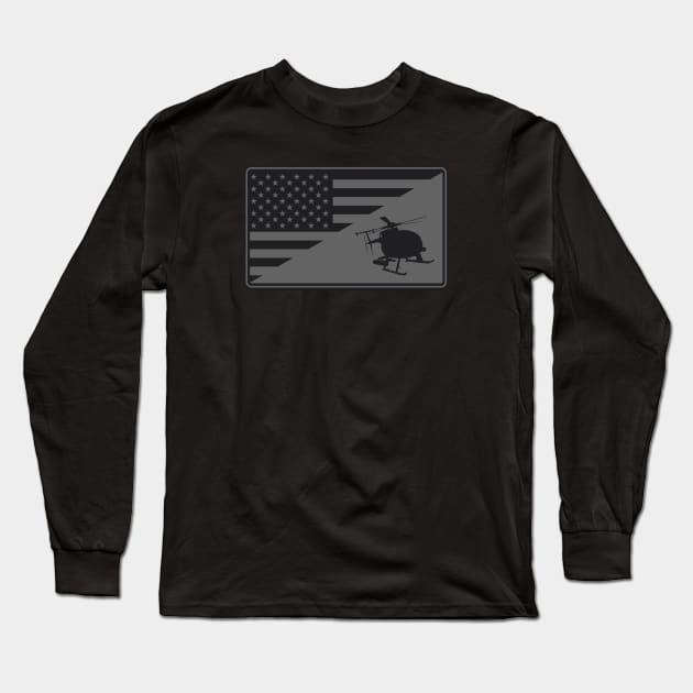 MH-6 Little Bird Long Sleeve T-Shirt by Firemission45